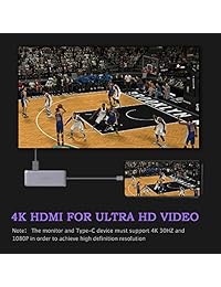 VAVA USB C Hub 8 en 1 4K USB C a HDMI Adaptador con PD Power Deliy, 1 Gbps Ethernet, 2 USB 3.0 1 USB 2.0 Dongle, lector de tarjetas SD TF para MacBook Pro Air y portátiles tipo C Windows