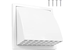 6 Inch Exhaust Hood Vent Cap, HVAC Exhaust Vent Duct Cover with Rain Cover, Dryer Vent Cover, Indoor & Outdoor Louvered Air V