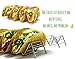 Taco Huyaco Rack, Taco Holder, Taco Stand | Holds up to 20 Tacos - Soft or Hard Shell | Premium Quality 304 Stainless Steel (8.5” long) | Silicone Feet | Pack of 4