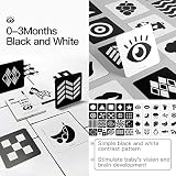 beiens Newborn Visual Stimulation Cards 160 Pages 0-36 Months Black White view 3