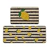 Artoid Mode Watercolor Stripes Lemon Decorative Kitchen Mats Set of 2, Home Seasonal Summer Holiday Party Low-Profile…