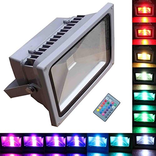 TDLTEK 10W RGB Color Changing LED Flood Light /Spotlight/Landscape Lamp/Outdoor Security Light With[ Memory Function] and [Remote Controller]