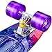 Enkeeo 22 Inch Cruiser Skateboard Plastic Banana Board with Bendable Deck and Smooth PU Casters for Kids Boys Youths Beginners, 220 Ibs. (Galaxy)