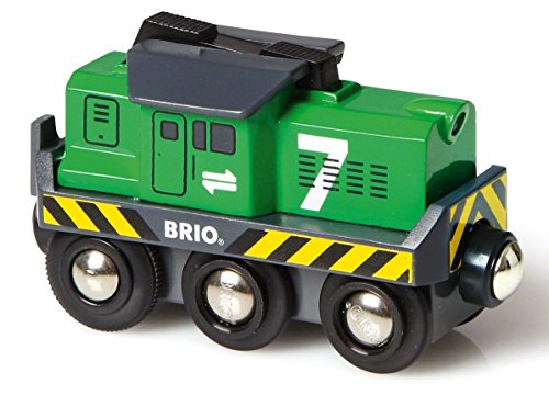 BRIO World Freight Battery Engine - Battery-Operated Toy Train for Wooden Tracks - Powerful Motorized Train Engine Pulls The Longest Sets - Works with All Railway Sets - Ages 3 & Up