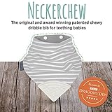 The Original Chewy Teething Bib : Super Absorbent Reversible Bandana Drool Bib For Teething Babies. Food-Grade Silicon Teethers are BPA and Phtalates-Free | Gray Stripes Neckerchew by CHEEKY CHOMPERS