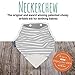 The Original Chewy Teething Bib : Super Absorbent Reversible Bandana Drool Bib For Teething Babies. Food-Grade Silicon Teethers are BPA and Phtalates-Free | Gray Stripes Neckerchew by CHEEKY CHOMPERS