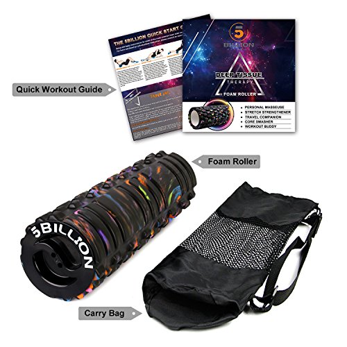 5BILLION Foam Roller - Galaxy, 18" - High Density Exercise Roller & Massage Roller - Deep Tissue Massage Tool for Physical Therapy - Includes Carry Bag & Workout Guide - Thumbnail 2
