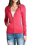 VVK Women's Lightweight Cotton Hoodie Casual Zip-Up Jackets (SMALL TO 3XLARGE)