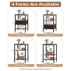 SUPERJARE Nightstand Set of 2, Bed Side Tables with