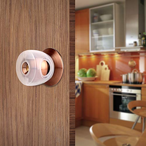 Door Knob Safety Cover Semitransparent Door Handle Child Proof Door Knob Covers Baby Proofing Safety Knob Covers Baby Safety Door Knob Lock 4 Pack