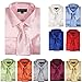 Milano Moda Men's Dress Shirt with Tie/Handkerchief HLSG08 New York Brand