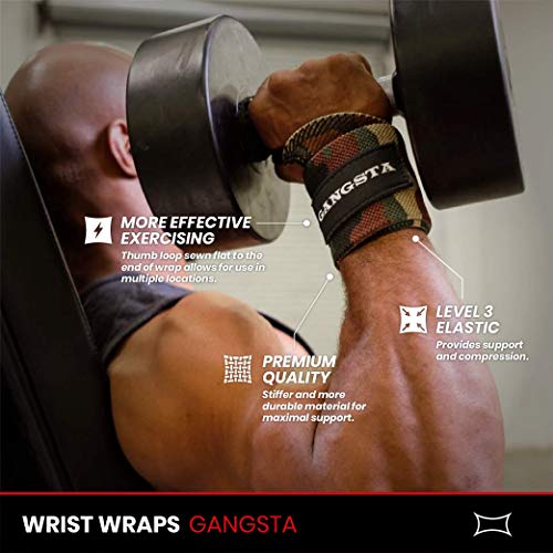 Sling Shot Mark Bell's Gangsta Flex Wrist Wraps for Weightlifting and