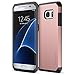Trianium Galaxy S7 Edge Case [Protak Series] Dural Layer TPU Bumper + Hard Polycarbonate Back Plate Cover [Heavy Duty] + Shock Absorbing Protective Frame for Samsung Galaxy S7 Edge - Rose Gold