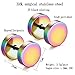Feramox Stainless Steel Mens Womens Stud Earrings Set Ear Piercing Plugs Tunnel Punk Style(7MM)