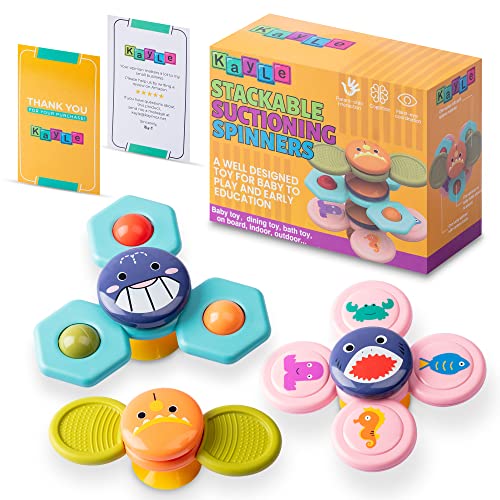KayLe Spinning Top Sensory Toys for Toddlers Age 13 Suction Cup
