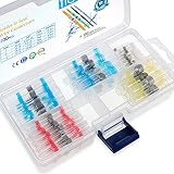 TICONN Solder Seal Wire Connectors, Heat Shrink Butt Connectors, Waterproof and Insulated Electrical Wire Terminals, Butt Splice ... (100PCS)