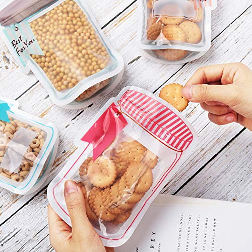 30 Pack Mason Jar Food Storage Zipper Bags, Reusable Airtight Seal