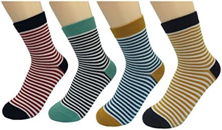 LEADSY Womens Colorful Stripe Cotton Ankle Socks Casual Girls Crew Novelty Socks Funny Sport Sock Pack of 4