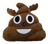 Reindeer Poop Emoji Christmas Pillow 12” | Smiley Face Expression Emoticon | Stuffed Plush Cushion for Christmas Gifts, Home Decorations & Decorative Couch Throw Pillow