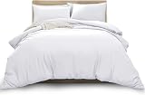 MOONLIGHT20015 King Duvet Cover Set White Soft Brushed Microfiber 3pc view 1