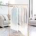 homeminda Garment Bags Clear,40in Moth Proof Garment Bag, White Hanging Lightweight Breathable Dust Cover with Full Zipper for Suit Jacket Clothes Closet Pack of 6