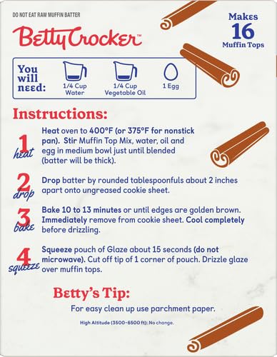 BETTY CROCKER MUFFIN TOPS MIX, CINNAMON, WITH TOPPING, 13.4 OZ