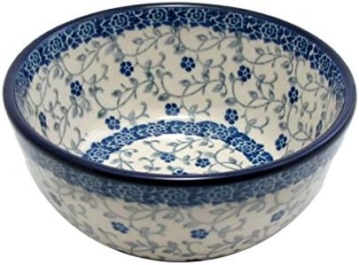 Polish Pottery Handmade 4.5", 10 oz Ice Cream Dessert Bowl Traditional Stoneware Pattern 1822