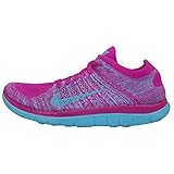 Nike Women's Free 4.0 Flyknit Running Sneaker, Fuchsia/Violet/Blue