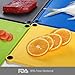 IDDOMUM Plastic Cutting Board (4-Piece Set) for Kitchen, BPA Free, Double-Side Design, Work with Dishwasher, Non-Slip Feet and Non-Spill Edges