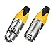 MFL. 3-Pin XLR Cable Connector Male and Female with Nickel Housing and Silver Contacts Mic Cable Plug Connector Audio Socket, Yellow, 4 Pairs