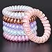 Hodooly 6 Count Hair Ties, Multicolor, Spiral Hair Ties for Thick, Curly and Long Hair, Traceless Hair Ties, Mega Hair Coil Set, Dent, Creaseless and No Headaches