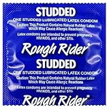 Rough Rider Studded with Silver Lunamax Pocket Case, Premium Ribbed Latex Condoms-36 Count