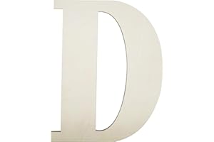SMANTA Big Unfinished Wooden Letters for Wall Decor 12 Inch Large Wooden Alphabet Blank Unfinished Wooden Letters for Craft Projects Birthday Party Wedding Wine Bar Sign - D