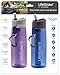 LifeStraw Go Water Filter Bottles with 2-Stage Integrated Filter Straw for Hiking, Backpacking, and Travel (Pack of 2), Purple and Blue