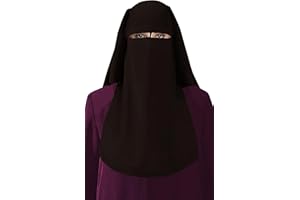 bonballoon XL Long Saudi Niqab Nikab 3 Layers burqa Hijab Face Cover Veil Islam Islamic Jilbab