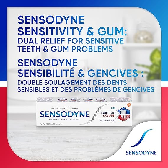 SENSODYNE, TOOTHPASTE SENSITIVITY GUM & ENAMEL MINT, 3.4 OUNCE