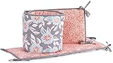 Balboa Baby Deluxe Four Piece Bumper, Grey Dahlia/Coral Bloom