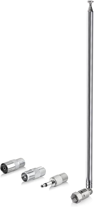 Bingfu DAB FM Radio Antenna 75 Ohm F Adapter Telescopic TV Antenna