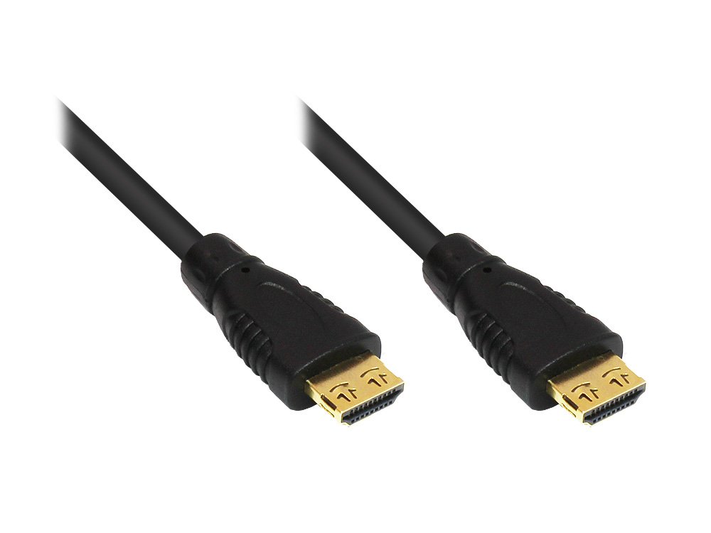Good Connections HDMI 2.0 Cable 4K2K UHD 60Hz 24 K Gold-Plated Connectors and Contacts, OFC Copper, Black