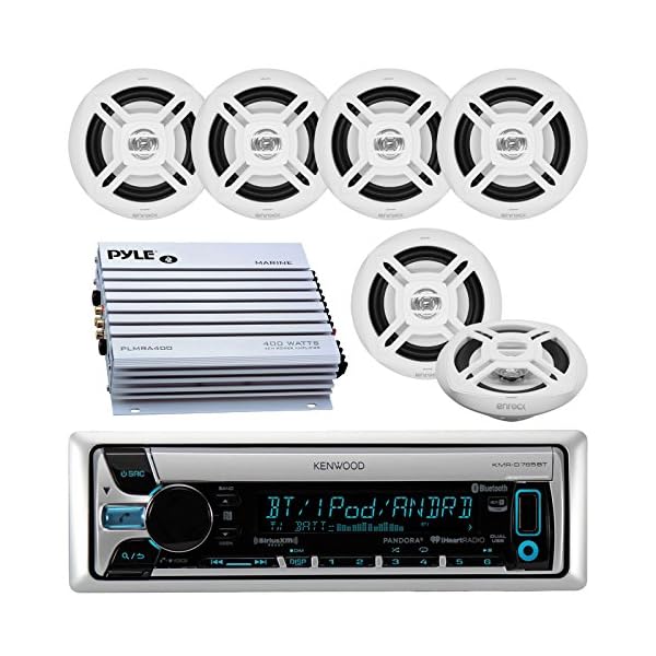 New-Kenwood-Marine-Boat-Bluetooth-CD-USB-MP3-Radio-Stereo-6X-Speakers-400-Watt-Marine-Amplifier-Amp