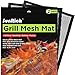 BBQ Grill Mesh Mat Barbecue Cooking Mat Non-Stick Set(2) for Outdoor Grilling Teflon Grill Mesh Sheet Liner Heavy Duty Easy to Clean for Smoker,Gas,Charcoal,Electric Grill,Oven by SUNRICH