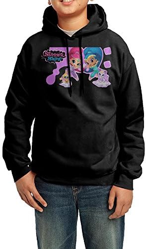 Kid's Sports Shimmer And Shine 100% Cotton Long Sleeve Hoodies Sweater Black US Size XL