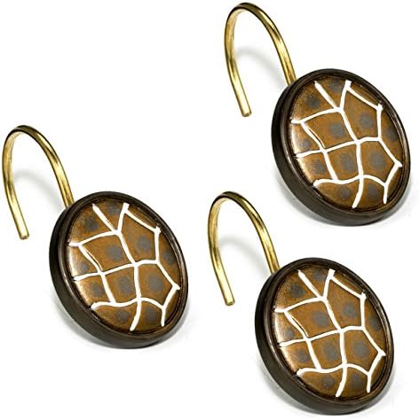 PBP Popular Bath Safari Stripes Bath Collection - Bathroom Shower Curtain Hooks