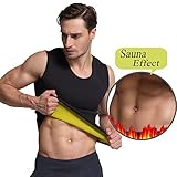 Glamours Mens Body Shaper Vest Slimming Sweat Tummy Fat Burner Tank Top for Weight Loss XXXL