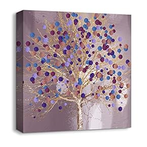 Canvas Wall Art Beautiful Painting Trees Artwork for Home Prints Framed - 12x12 inches