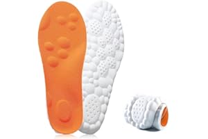 RWSEFK 2026 New Steppers Insoles for Men & Women,4D Cloud Massage Memory Foam Insoles with Arch Support，Comfortable and Breathable (Orange, Men 10-Women 11)