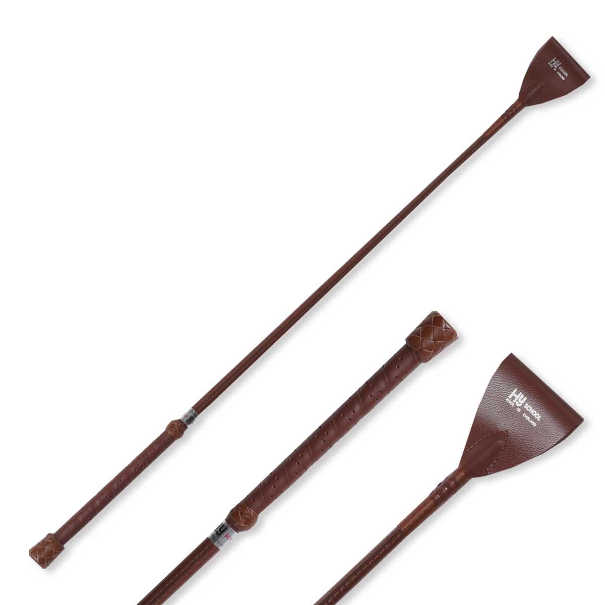 Hy Equestrian Luxury Leather Whip - Brown - 66cm