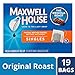 Maxwell House Singles Original Medium Roast Ground Coffee Bags (19 Count Boxes, Pack of 4)