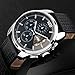 CakCity Men's Military Watches Business Waterproof and Stopwatch,Sport Watch with Black Leather Large Dial