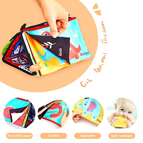 Tummy Time Mirror for Babies, Baby Floor Mirror with Spinning Toy, Soft